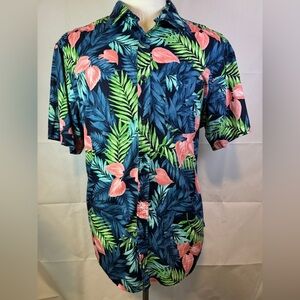 Old Navy Men's XL Tropical Leaf Print Shirt